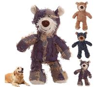 Indestructible Robust Bear, Soft Squeaky Dog Chew Toys, Stuffed Heartbeat Toy for Puppy, Interactive Dog Teething Toys, for Large Small Dogs,Plush Dog Squeaky Toys,Plush Dog Toy (Purple)