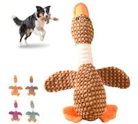 Indestructible Robust Goose Dog Toys, Squeaky Dog Toys to Keep Them Busy, Robust Goose Dog Squeak Chew Toy for Large Small Dogs, Plush Dog Toy for Heavy Chewers (Brown)