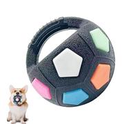 Indestructible Squeaky Ball - Football Chew Toy, Hard Ball Toy | Round Toy That Makes a Football, Border Collie Entertainment, Training, Interactive and Causistant, 1