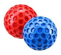 Indestructible Squeaky Dog Balls - 2Pcs Tough Dog Chew Toys for Aggressive Chewers, Interactive Dog Toy Balls Fun Squeaky Sound to Keep Them Busy, Relieves A'nxiety and Cleans Teeth, for All Breeds