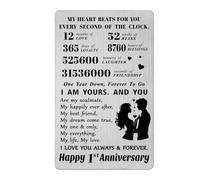 Indestructible Stainless Steel Card 1st Wedding One Year Anniversary Wedding Card Romantic Confession Gifts for Him Her