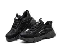 Indestructible Steel Toe Sneakers, Work Safety Shoes, Steel Toe Shoes For Men Women, Composite Toe Shoes For Men, Summer Breathable Anti-smashing And Anti-puncture Labor Safety Shoes ( Color : Black ,