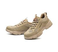 Indestructible Steel Toe Sneakers, Work Safety Shoes, Steel Toe Shoes For Men Women, Composite Toe Shoes For Men, Summer Breathable Anti-smashing And Anti-puncture Labor Safety Shoes ( Color : Sandy ,