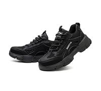 Indestructible Steel Toe Sneakers, Work Safety Shoes, Steel Toe Shoes For Men Women, Composite Toe Shoes For Men, Summer Breathable Anti-smashing And Anti-puncture Labor Safety Shoes ( Color : Black ,
