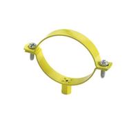 INDEX A PERFECT FIXING LSABGAT022 clamp AB, Welded Holder for Steel, PVC Gas Pipe, M8 Socket, Diameter, Yellow plasticised, Durchmesser 22 mm, Set of 2 Pieces