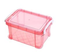 Index Card Box, 7x4.7x3.7" Plastic Clear Storage Box with Lid & Lock Buckle Dustproof Kids Toy Organizer Clear Boxes for Baby Toys, Flash Card and More