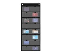 Index Card Holder Case - 3x5 Inch Oxford Cloth PVC Wall Mounted Pocket Chart Storage Organizer | Perfect for Teachers, Educators, Classroom, Office, Home, Library, Study, Ga