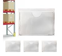 Index Card Holder - Self-Adhesive Label Holder Transparent Envelopes for Cards, Label Holder for Empty Cardboard, Warehouse Shelf, Supermarket Shelf