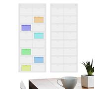 Index Card Holder Sleeve | 16-Slot Clear Quick Access Storage,Library Index Card Storage Pocket - for Home Library School Classroom Office Study Teachers Flashcard