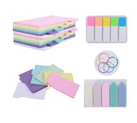 Index Card Set 506pcs, 300 Colorful Flash Cards, 100 Fluorescent Transparent Sticky Notes (PET), 100 Blank Index Cards, 6 Metal Rings for Learning, Revision, and Office Supplies