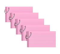 Index Cards 3x5 Inches, 250 PCS, Pink Flash Cards With Ring, Punched Lined Study Card Ruled Flashcards Notecards, Ruled Front And Blank Back, Note Card for School, College And Home