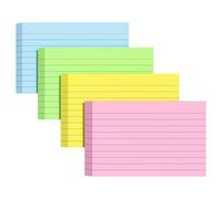 Index Cards 4x6, Colored Flash Cards, Lined Flashcards Notecards, Note Cards for Studying, 180GSM Study Card, 200 Count, 4 Pack of 50