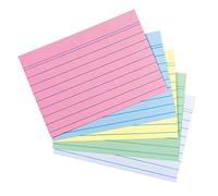 Index Cards A8 Lined Assorted Colours 4 Colours Plus White Pack of 200