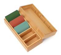 Index Cards Box Wooden A8 Flashcard Box Wood 21.7 x 9.5 x 7 cm Wood with Lid Vocabulary Box Wooden Cards Storage Box Wooden Card Box for Office Schools (Wood Colour)