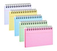 Index Cards with Ring, 3x5 Inches Spiral Flashcards, Colored Ruled Notecards Index Cards Flash Cards with Ring for Studying Nursing School Office Taking to Do List