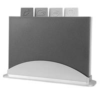 Index Chopping Board Set - Extra Thick Colour Coded Plastic Cutting Boards with Storage Stand - Set of 4 with Holder