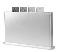 Index Chopping Board Set - Premium Extra Thick Colour Coded Plastic Cutting Boards with Storage Stand - Set of 4 with Holder