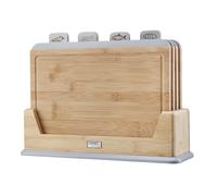 Index Chopping Boards & Stand Set of 4 Cutting Blocks Worktop Protector Grey