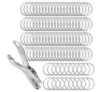Index Circles | 100 Pieces Planner Accessories with Punch, Rings for Paper, for Students, Teachers, Artists, Planners, School Projects, DIY Photo Albums