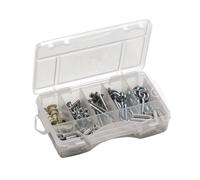 Index Fixing Systems Assortment Case 130-Piece Dowel Set, Equipped with: Universal Dowels, Panel Dowels, Cavity Dowels, Board Anchors Including Screw, Chipboard Screws, Screw Hooks, Assortment Case