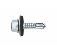 INDEX Fixing Systems DIN-7504-K + ARVUL Pack of 500 Self Drilling Screws with Stamped Washer Zinc Plated 4.8 x 32 mm P16