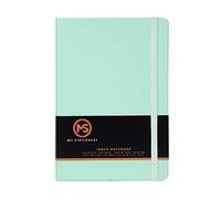 Index Notebook Hardback Leatherette Cover 8mm Ruled Margin A-Z Tabs 264 Pages 100 GSM White Paper - 11 X 16 CM Index Notebook (Tiffany green)