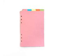 Index Tabs for A5/A6 6-Holes Cover Round Ring View Binder File Folder Loose Leaf Sheet Protectors Binder Cover Protector (Divider Vertical Colored Paper, A5/21cm*15cm/8.5 Inch)