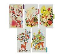 Index Tabs for A5/A6 6-Holes Cover Round Ring View Binder File Folder Loose Leaf Sheet Protectors Binder Cover Protector (Red Deer, A6/17cm*10cm)