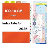 Index Tabs for ICD-10-CM 2026 AAPC Version, Complete Book Tabs Set with Blanks, Bookmarker, Laminated Color-Coded with Alignment Guide & Page Numbers (Book Not Included)