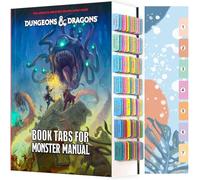 Index Tabs for The Dungeons & Dragons 2024 Monster Manual (Book not Included), 96 D&D Core Rulebook Color Coded Repositionable Tabs, Laminated, Durable, with Alignment Card