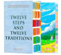 Index Tabs for Twelve Steps and Twelve Traditions(Book not Included), 28 Printed 1th Edition Color-Code and Laminated Tabs, with Page Markers and Alignment Guide