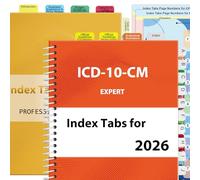 Index Tabs Set for CPT 2026 & ICD-10-CM 2026 (AAPC Version), Complete Book Tabs Set with Blanks, Bookmarker, Laminated Color-Coded with Alignment Guide & Page Numbers (Book Not Included)