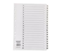 Index White Clear Tabs 1-20