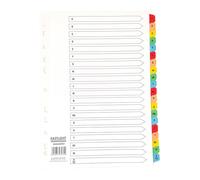 Index White Multicolour Tabs A-Z - Dividers - Document Organization