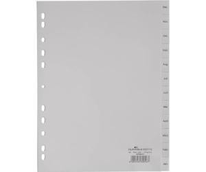 Index with Monthly Tabs, Plastic, A4, Tabs December - Jan, 12 Sheets, Grey