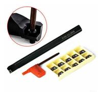 Indexable Insert Boring Bar Turning Tool Holder S16Q-SCLCR09 with 10Pc CCMT09T304 Carbide Inserts for CNC Lathe, Alloy Steel Shank 16mm