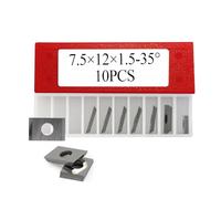 Indexable Rectangular Carbide Insert Grooving Knife 7.5x12x1.5mm-35° 2-Edge for Trend Titman Router Cutters、Leuco、Oertli Cutters 10 Pieces