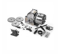 Indexing Head Set with Lathe Chuck and MT2 Tailstock, Adjustable Angle -10°-90°, for Vertical/Horizontal Milling Machine Operations