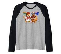 India Australia Flag Indian Roots Australian Heritage Raglan Baseball Tee