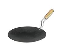 India Bazaar CONCAVE MS Black Iron TAWA Wire Handle/PAN Iron Crepe Pancake CHAPATI ROTI PAN DOSA TAVA PAN CONCAVE TAVA (10")