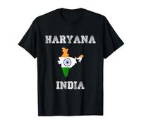 India Distressed Flag Haryana Pride T-Shirt