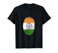 India Flag Fingerprint Proud Indians Men Women Kids DNA Value Graphic T-Shirt