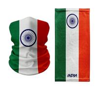 India Flag Neck Gaiter - Tricolor Ashoka Chakra Face Cover - Breathable Multifunction Scarf for Cultural Events, Travel & Sports