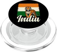 India Flag Tiger Proud Indian Bengal Tiger PopSockets PopGrip for MagSafe