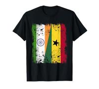 India Ghana Dual Flag Indian Ghanaian Half Heritage T-Shirt