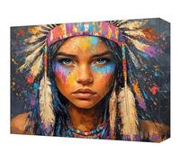 India Girl Paint by Numbers, Painting by Numbers for Adults Kits, DIY Canvas Paint by Number Kids Kits, Color Acrylic Pigment Drawing Crafts, Gifts for Home Wall Decor 60x80cm (Without Frame) T-922