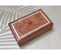 India House Hand Carved Wooden Jewelry Storage Box Engraved Multipurpose Decorative Vintage Style Keepsake Trinket Case Holder Treasure Chest Necklace Earring Organizer Great Gift (10x6x3 inch)