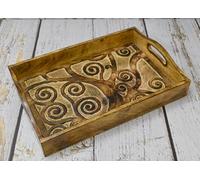 India House - Rectangular Wooden Serving Tray, Wooden Plate, Tea/Drink Plate, Serving Tray for Dinner, Snack Tray | Size: 15 x 10 x 2 Inches