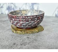 India House Soapstone Smudge Bowl for Scrying - 5”x 2” - Incense Burner, Wiccan Rituals, Divination (Design 2)
