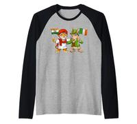 India Ireland Flag Indian Roots Irish Heritage Raglan Baseball Tee